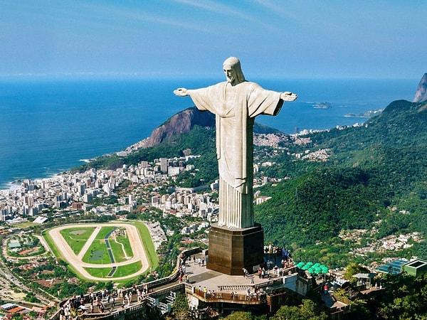 The Christ the Redeemer statue overlooks this country's city from the Corcovado mountain.