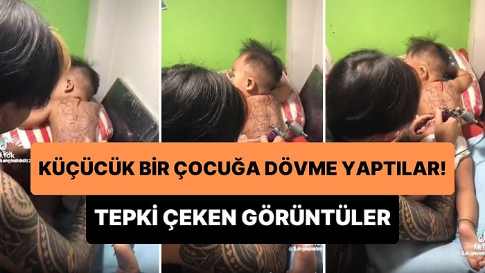 Küçücük Çocuğun Sırtına Dövme Yapıldığı İddiası Sosyal Medyada Tepki Çekti