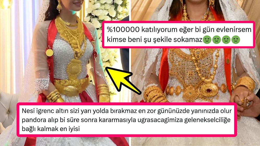 Dünyanın En İğrenç Görüntüsü Diyerek Altın Takılan Gelinliği Paylaşan Kişi Sosyal Medyayı İkiye Böldü