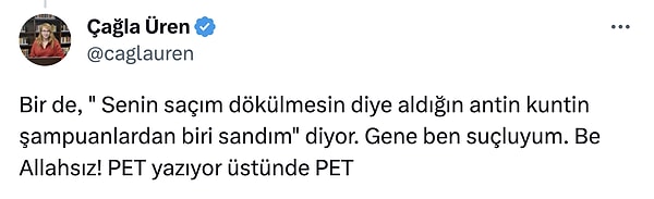 Bir de eşinin kendisini suçladığını söyledi.