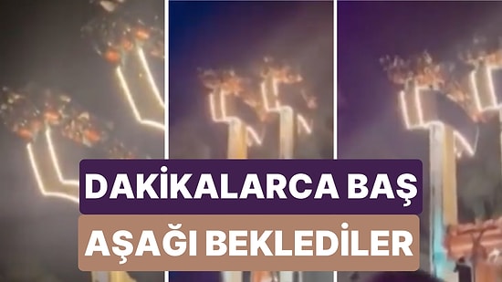Kanada'da Bir Lunapark'ta Kamikaze Arızalanınca İnsanlar Dakikalarca Baş Aşağı Bekledi