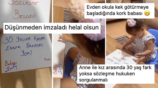 Minik Kızıyla 30 Yaşına Kadar Erkek Arkadaşı Olmaması İçin Sözleşme Yapan Baba
