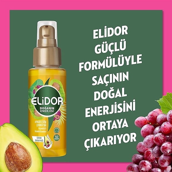 1. Elidor Avokado ve Üzüm Çekirdeği Saç Yağı