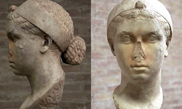 Kleopatra'nın saçları, Vatikan'ın Gregoriano Profano Müzesi'nde sergilenen başka bir mermer büstte de benzer şekilde şekillendirilmiştir.