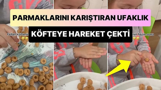 Fellah Köftesi Hazırlarken Parmaklarını Karıştırıp Köfteye Hareket Çeken Ufaklık