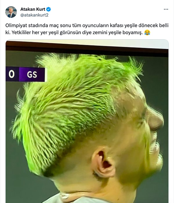 Eh tabii fosforlu yeşile dönen futbolcular ve özellikle Torreira goygoycuların diline düştü. 😂