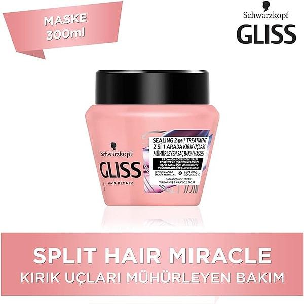 3. Schwarzkopf Gliss Split Hair Miracle - Kırık Uçları Mühürleyen 2'si 1 Arada Saç Bakım Maskesi