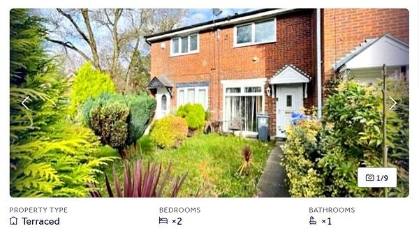 Manchester'daki bu evin bahçeleri, konumu, 2 oda bir salon haliyle fiyatı 142 bin 500 sterlin yani 4 milyon 800 bin TL değerinde.