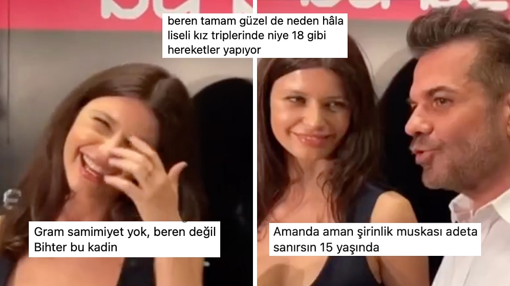 Kocası Kenan Doğulu'yu Öven Beren Saat'in Yapmacık Bakışları ve Çocuksu Konuşması İllallah Ettirdi