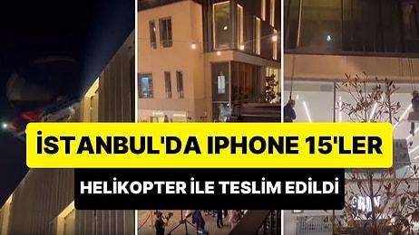 İstanbul'da Satılacak Olan iPhone 15'ler Helikopter ile Getirildi: Halatla İnip Telefonları Teslim Ettiler
