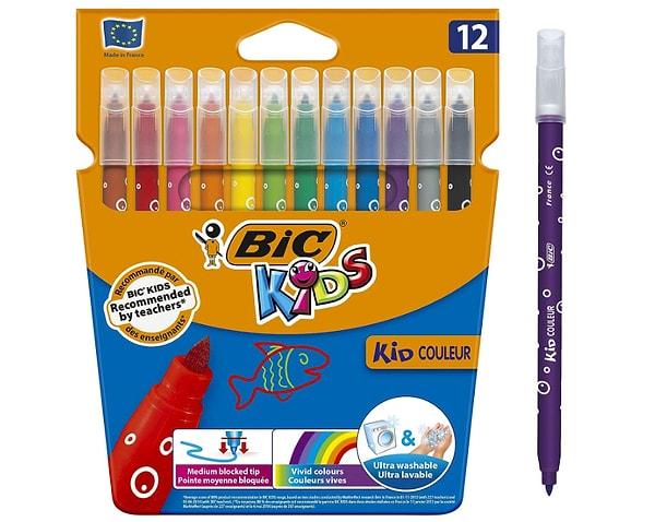 1. BIC Kids Kid Couleur Ultra Yıkanabilir Keçeli Boya Kalemi 12 Renk