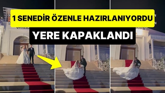 1 Senedir Özenle Hazırlandığı Düğün Çıkış Anında Merdivenlerden İnerken Yere Kapaklanan Şanssız Gelin