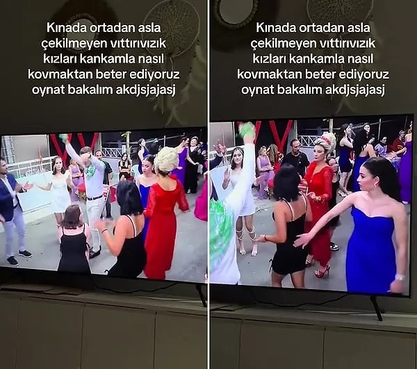 2- Kınada sahnenin ortasını meşgul edip twerk yapan gençleri kovan kadının o anları sosyal meydada viral oldu.