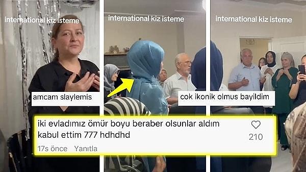 7- Videoda kız isteme töreninde sözü devralan kişi, geleneksel başladığı sözlerini modern bir şekilde bitirdi.