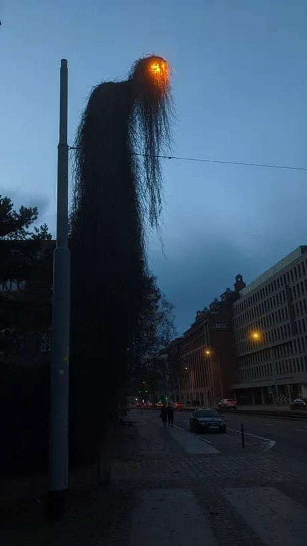 3. Polonya'nın Wrocław kentindeki ürkütücü sokak lambası.