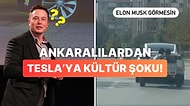 Tesla'nın Arkasına Bağladığı Kasayla Yolcu Taşıyan Sürücü Görenleri Şaşkına Çevirdi