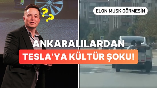 Tesla'nın Arkasına Bağladığı Kasayla Yolcu Taşıyan Sürücü Görenleri Şaşkına Çevirdi
