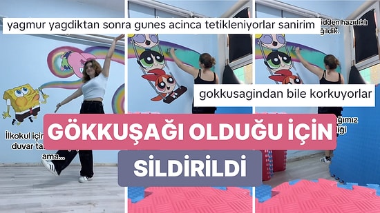 Bir Anasınıfı Öğretmeninin Sınıfının Duvarı İçin Yaptığı Tasarım 'Gökkuşağı' Kullanıldığı İçin Sildirildi