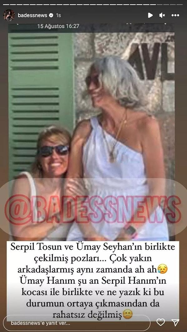 Ardından Badassnews, kapı komşuları Kenan Tosun'un sevgilisi Serpil Tosun ve Ümran Seyhan'ın sarılmış oldukları bir pozu paylaşmıştı.