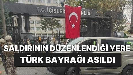Ankara'da Terör Saldırısının Düzenlendiği Yere Türk Bayrağı Asıldı
