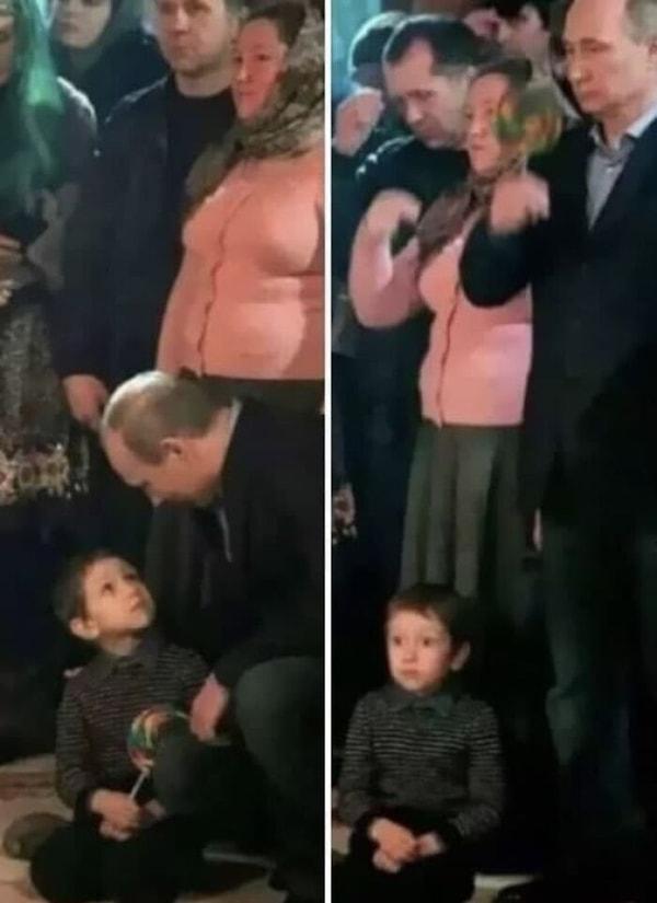 16. Putin'i gördüğüne epey heyecanlanan çocuk...