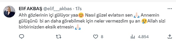 Bu güzel anları annesine yaşatan kullanıcıya da övgüler unutulmadı.