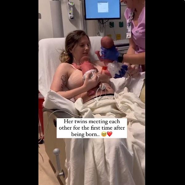 Hamilelik sürecinin ardından sabırsızlıkla bebeklerine kavuşmayı bekleyen kadının sosyal medyada paylaşılan bu videoyu kalpleri eritti.