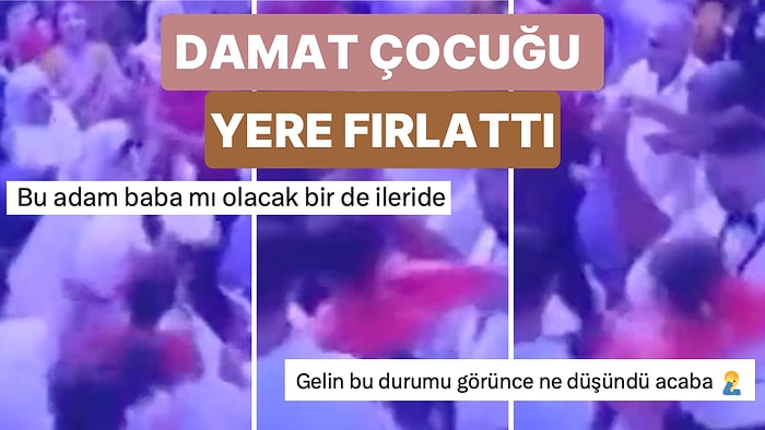 Bir Düğünde Damat Gelini Rahatsız Eden Çocuklardan Birini Tişörtünden Tutarak Yere Fırlattı