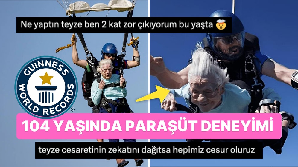4100 Metreden Paraşütle Atlayan 104 Yaşındaki Kadın Guinnes Rekorlar Kitabına Girdi