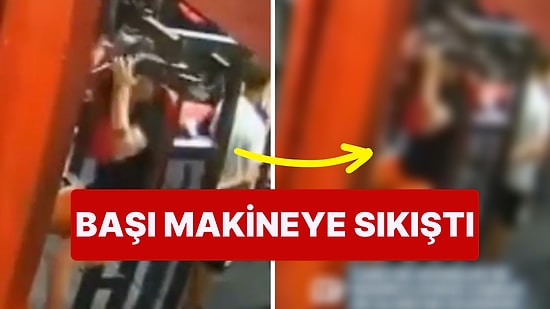 Spor Yaparken Başı Ağırlık Makinesine Sıkışan Adamın Görüntüleri Gündem Oldu