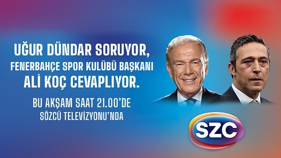Ali Koç Sözcü TV'de: Fenerbahçe SK Başkanı Ali Koç Çarşamba 21:00'da Uğur Dündar'a Konuk Oluyor!