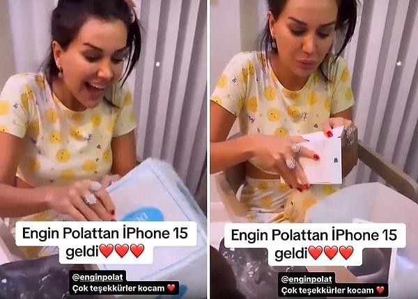 11. Eşi Engin Polat'ın aldığı iPhone 15'leri açan Dilan Polat, telefonun kutusunu açtığı anlardaki görüntüsü ile gündem oldu.