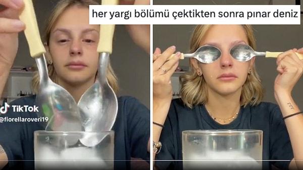 Göz yaşlarıyla ülkenin kurak barajlarını doldurmaya niyetlenen Pınar Deniz'in ağlamaları sosyal medyada da dile düşüyor tabii ki.