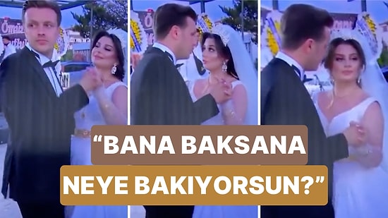 İlk Dansları Sırasında Etraftakilerle Sohbet Eden Damat Gelinden Yediği Trip ile Kendine Geldi
