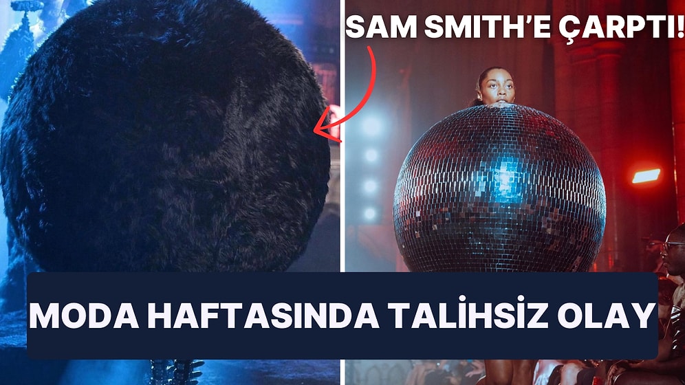 Paris Moda Haftasındaki Model, Top Şeklinde Dev Kürklü Kıyafetiyle Sahnedeki Sam Smith'e Çarptı