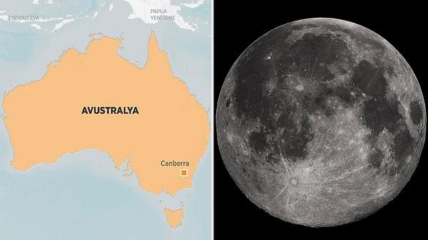 6. Yüzölçümlerine göre Avustralya'nın Ay'dan daha geniş olduğunu biliyor muydunuz?