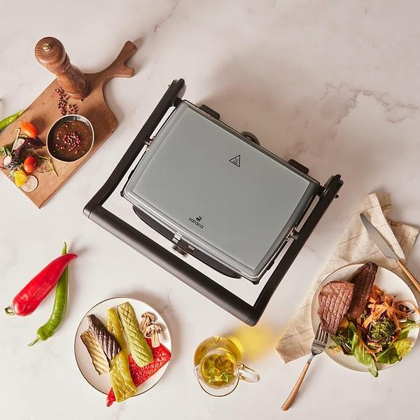 Karaca Gastro Grill Glass Premium 2400W Tost Makinesi Antrasit