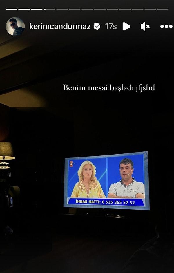 7. Kerimcan Durmaz, 'Müge Anlı ile Tatlı Sert' programını izlerken paylaşım yaptı.