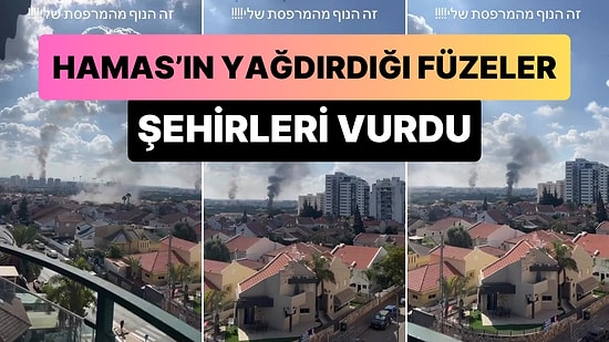 Hamas'ın Yağdırdığı Füzeler İsrail'i Vurdu: İsrail Vatandaşı O Anları Gözyaşları İçerisinde Kaydetti!