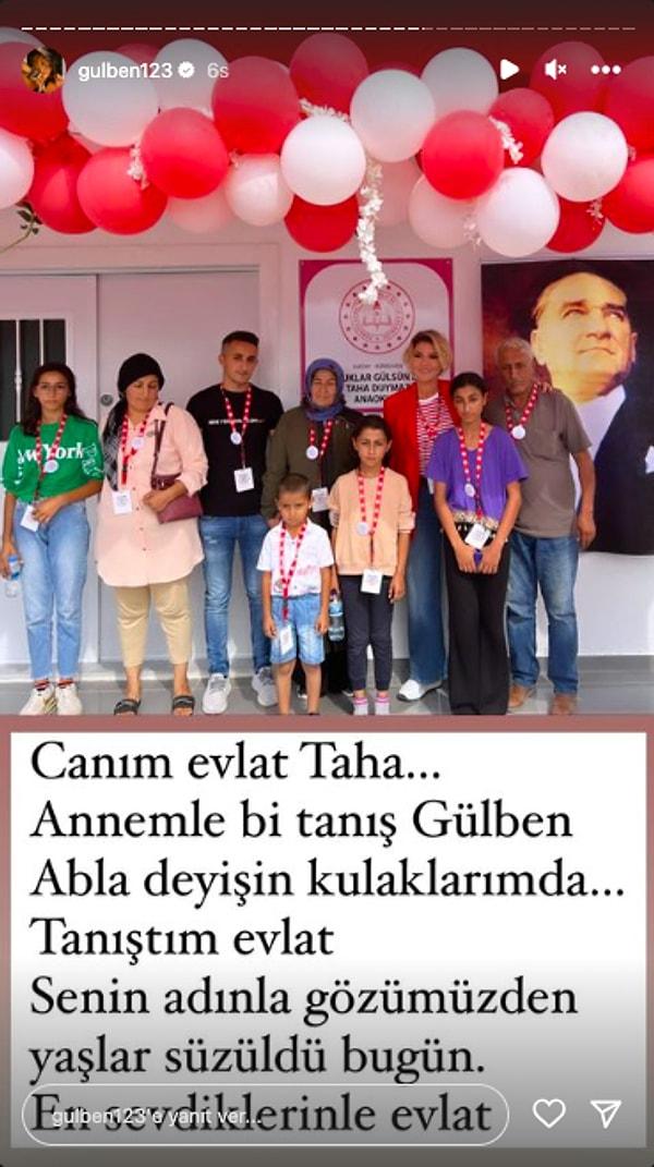Açılışta öğrencilere hediyeler dağıtıldı. Gülben Ergen ise dernek çalışmaları kapsamında Taha Duymaz'ın adının verildiği anaokulunun 49. okul olduğunu belirtti.