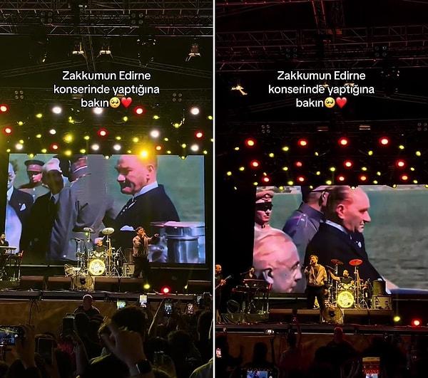 “Hatıran Yeter” şarkısında sahnede Atatürk videosu oynatan Zakkum grubunun o anları ise sosyal medyada gündem oldu.