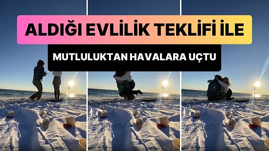 Sevgilisinin Yaptığı Evlilik Teklifi ile Mutluluktan Havalara Uçan Kadının Viral Olan Anları