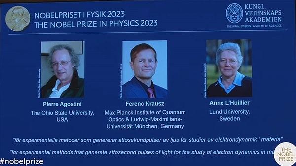 2023 Nobel Fizik Ödülü