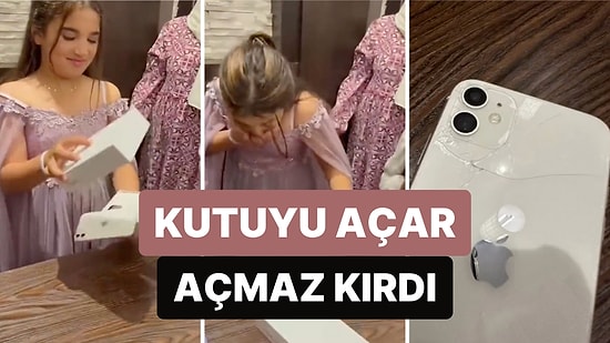 Doğum Gününde Kendisine Alınan iPhone'un Kutusunu Açtığı Gibi Paramparça Eden Küçük Kız