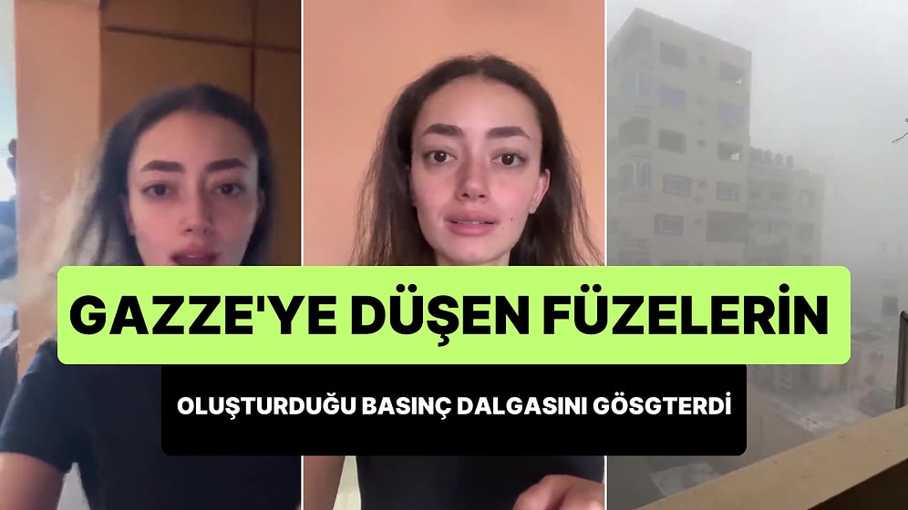 Gazze'de Yaşayan Kadın, İsrail Füzelerinin Yarattığı Basınç Dalgasını Saçlarının Hareketlenmesi ile Gösterdi
