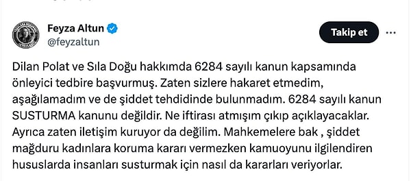 Feyza Altun son olarak Polat Ailesinin kendisine dava açtığını duyurdu geçtiğimiz günlerde...