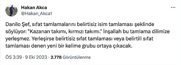 11. Danilo Şef TDK'nın başına geçmeyecekse böyle bir sorunla karşılaşmayız gibi.