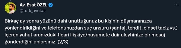 Dolandırıcı ya da kötü niyetli kişilerin bu şekilde yaptıklarına dikkat çeken avukat, bir sonraki paylaşımında da daha vahim bir ayrıntıya değiniyor.