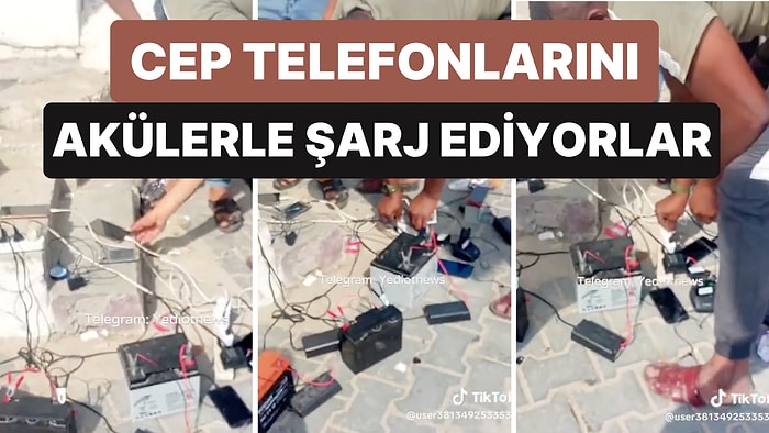 Gazze'de Yaşanan Elektrik Kesintileri Sebebiyle Halk Telefonlarını Akülerle Şarj Etmeye Çalşıyor