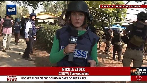 Gazze Şeridi'ne yakın olan bölge 'i24 News'te savaş muhabirliği yapan Nicole Zedek "Burada meydana gelen kayıpları tam olarak açıklamak zor" sözlerini sarf etti.